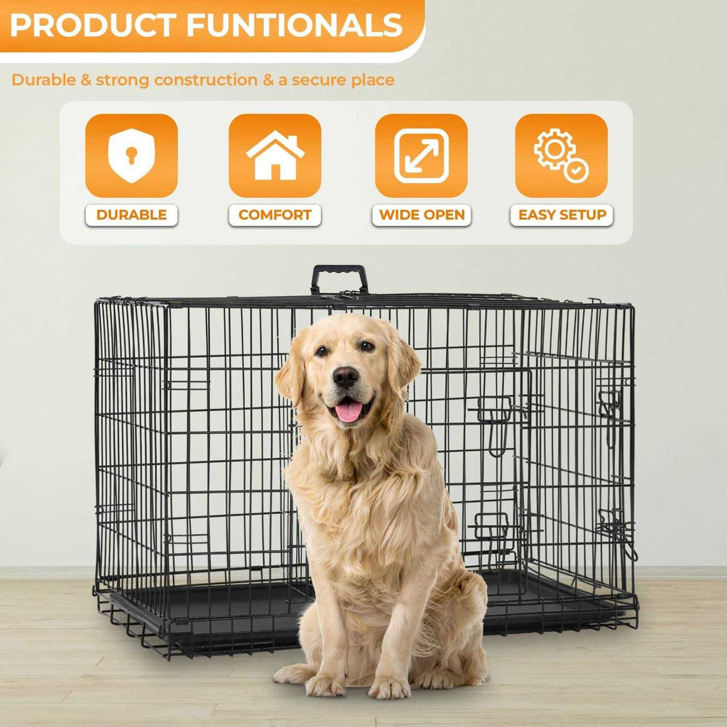 Large Metal Dog Crate Kennel with Divider R5939