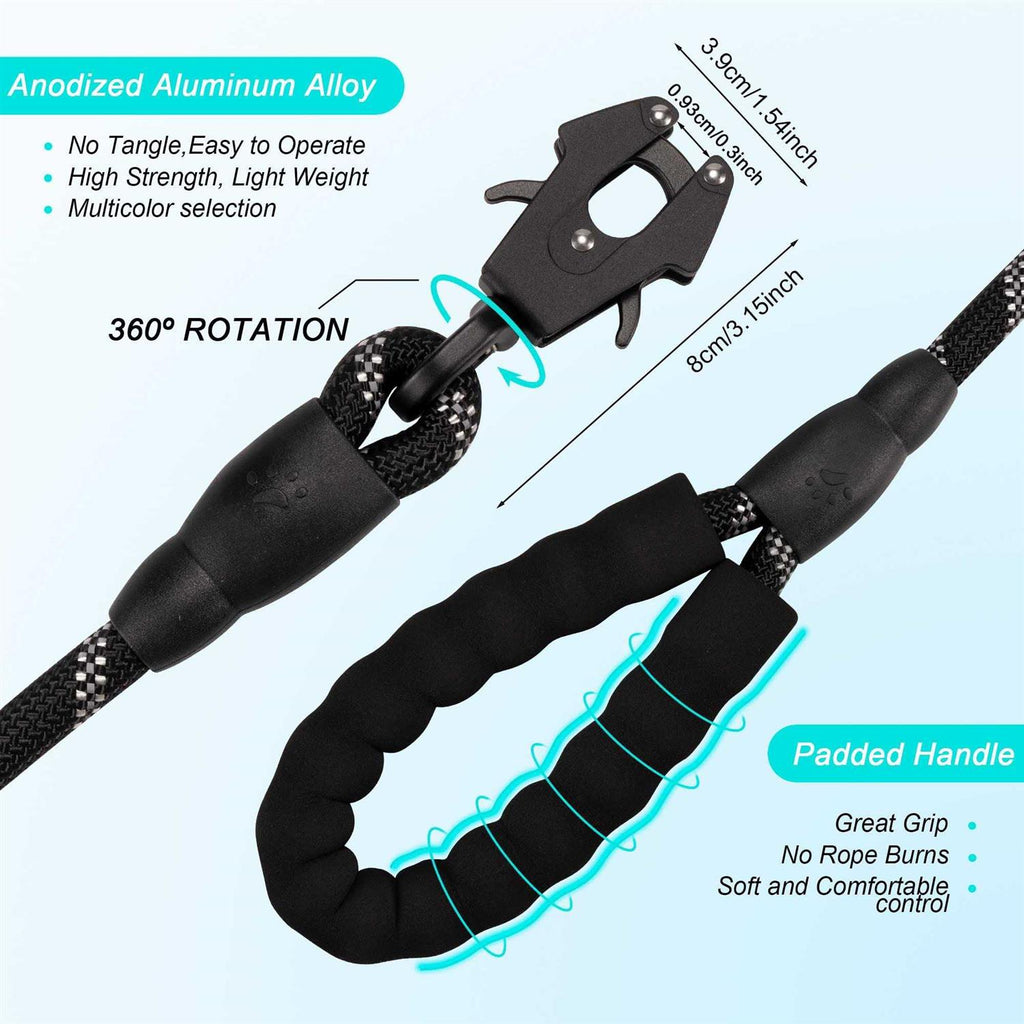 Heavy Duty Reflective Nylon Dog Leash with Locking Clip Y766
