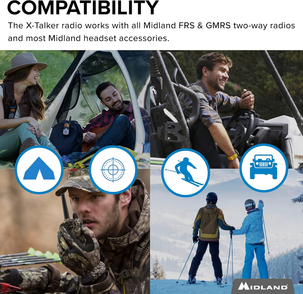 36 Channel FRS Two-Way Radio, 121 Privacy Codes, NOAA Weather Scan + Alert, Black/Yellow, 2-Pack E43138
