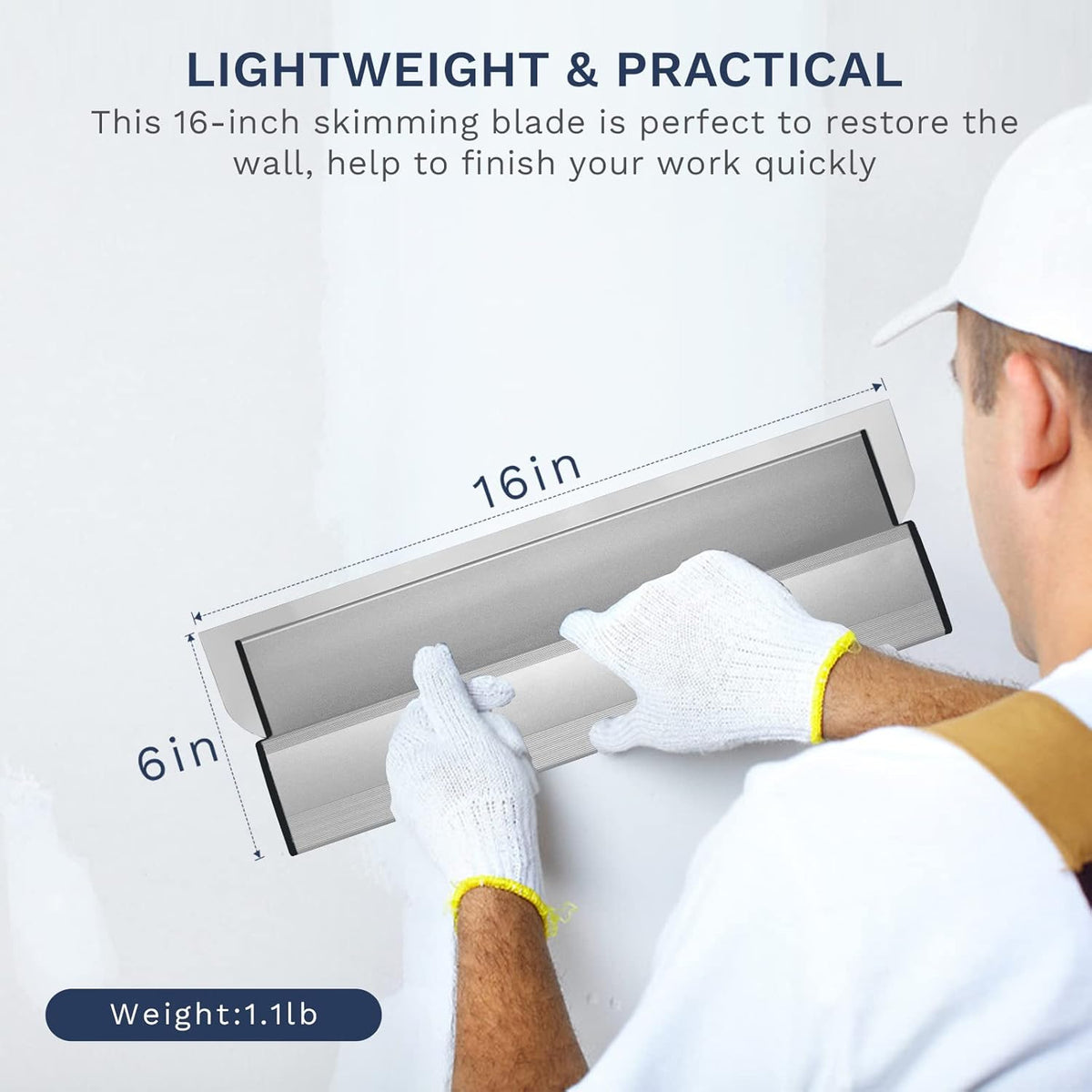 16 Drywall Skimming Blade, Extruded Aluminum & Stainless Steel G40732