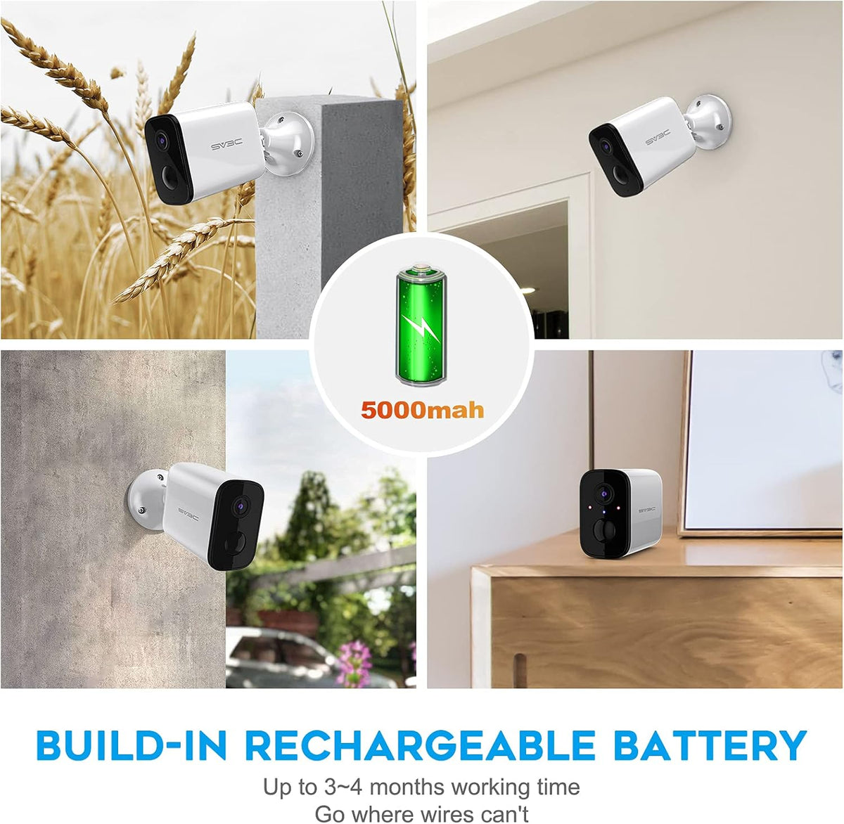 1080P WiFi Battery Wireless Security Camera T3006