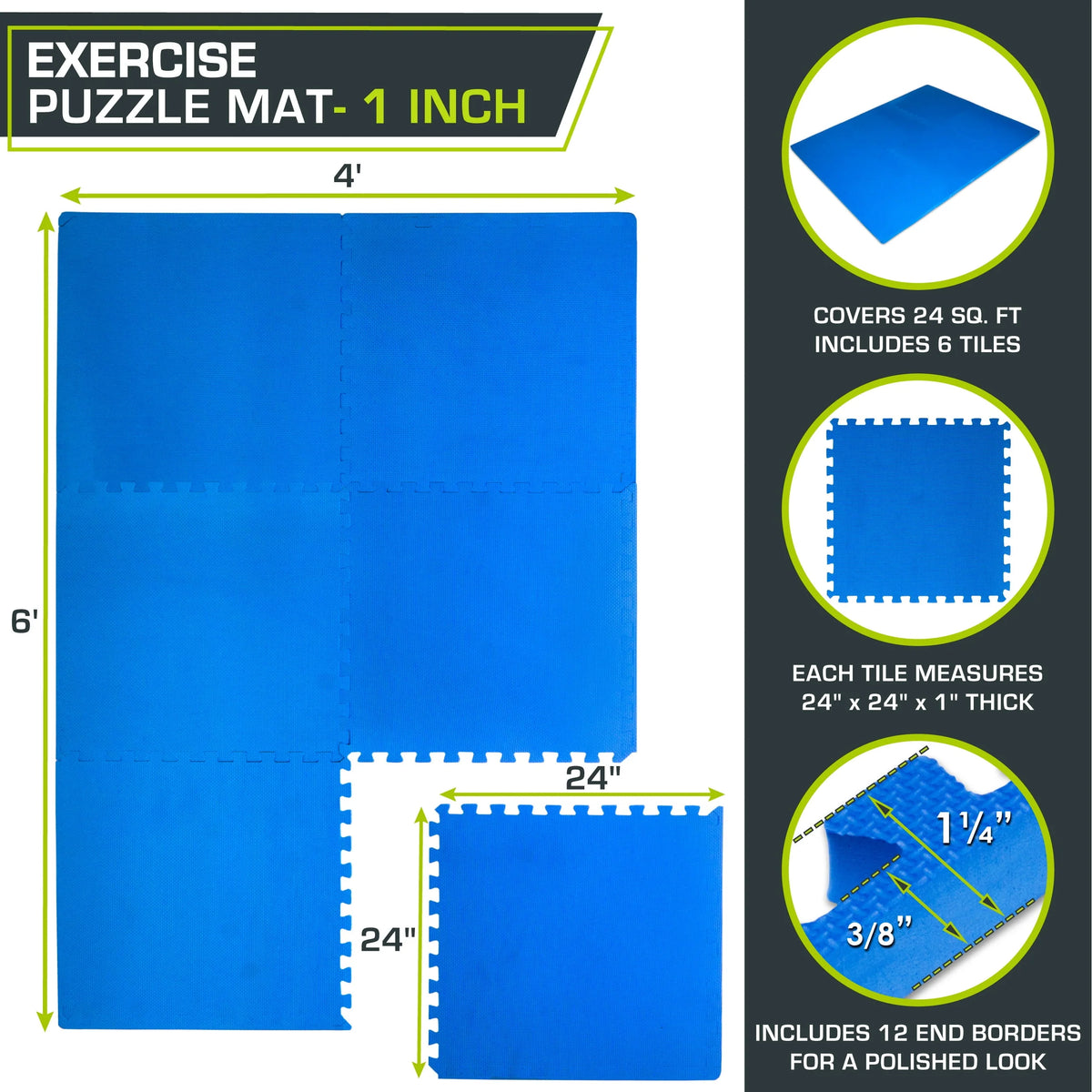 Extra Thick EVA Foam Exercise Mat Tiles L79817