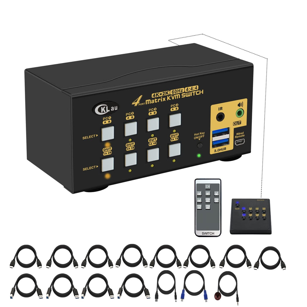4 Port HDMI KVM Switch with USB Hub and 4K@60Hz A539