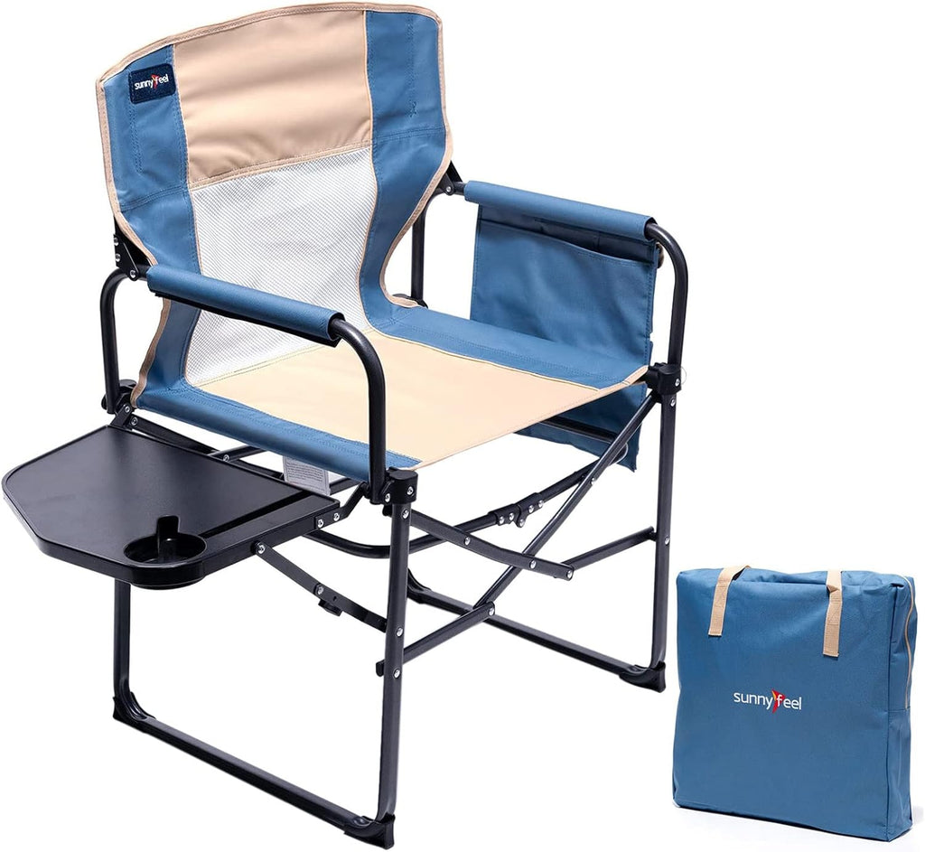 Oversized Portable Folding Camping Chair with Side Table J809493