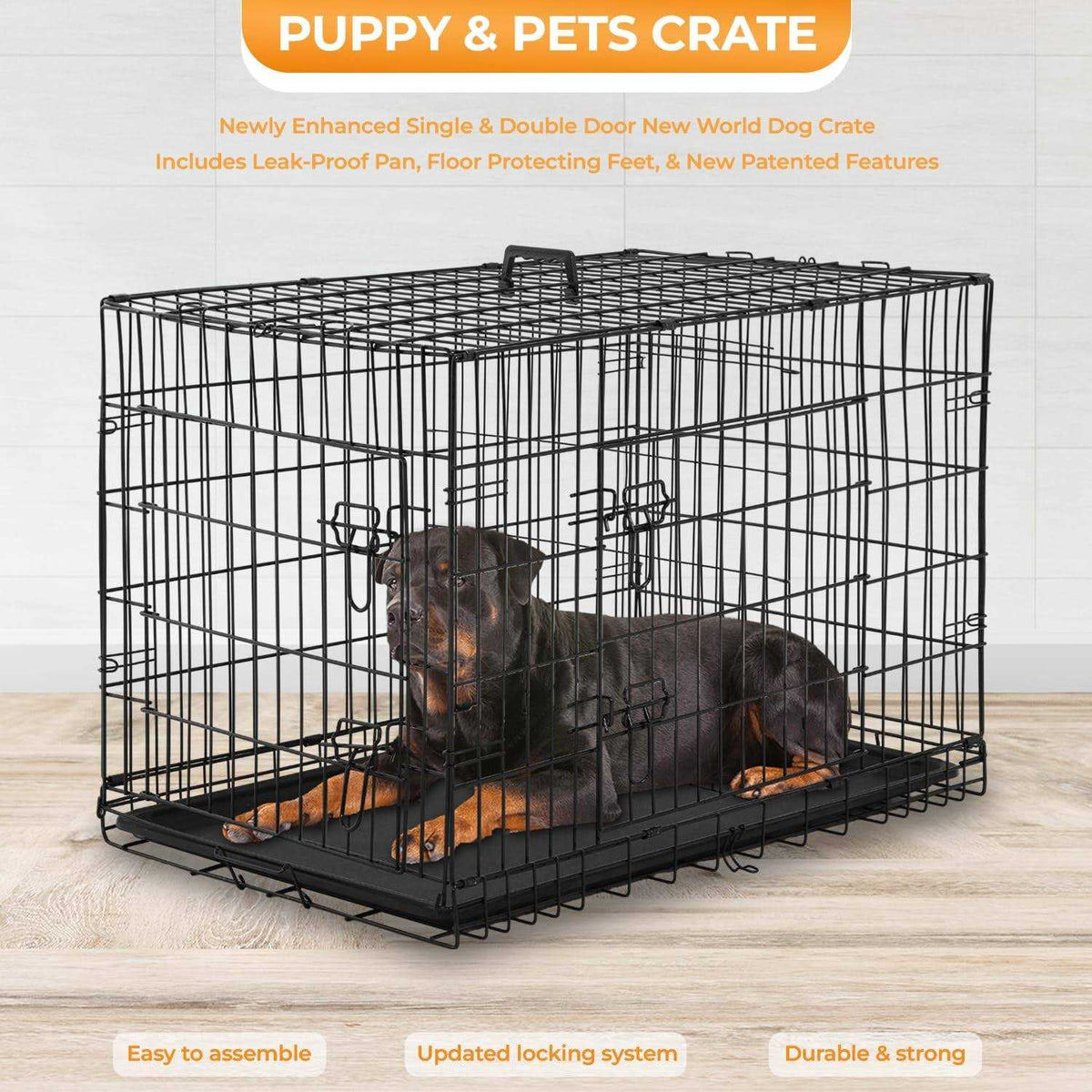 Large Metal Dog Crate Kennel with Divider R5939