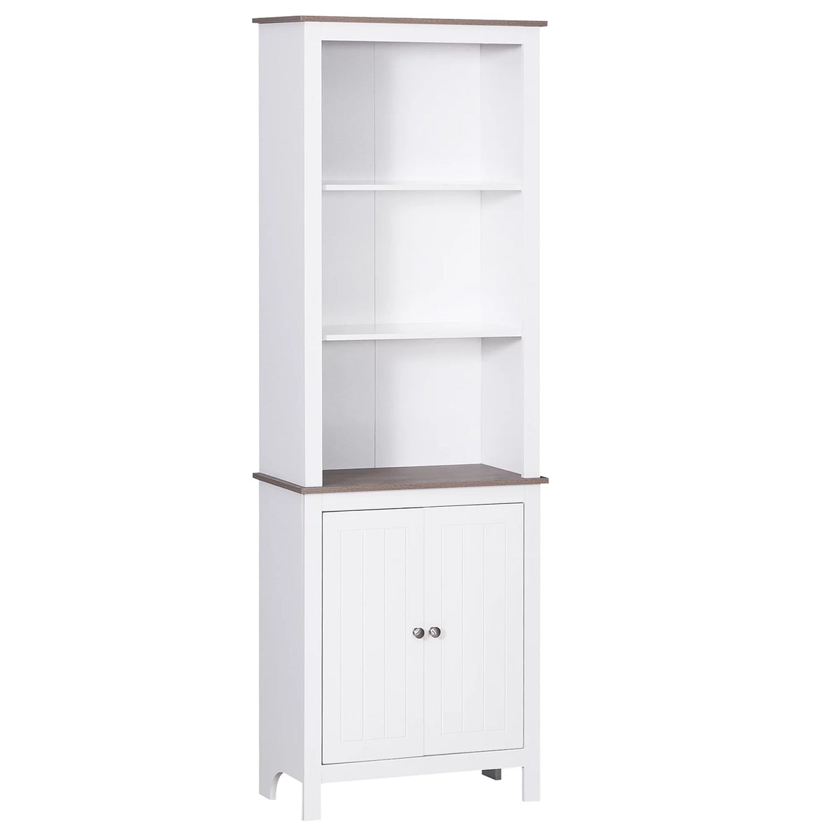 White 3-Tier Storage Cabinet with Double Door A845585