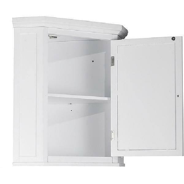 White Corner Bathroom Floor Cabinet O353190