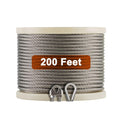 1/4 Stainless Steel Aircraft Cable with Clamps & Thimbles 200Ft D244826