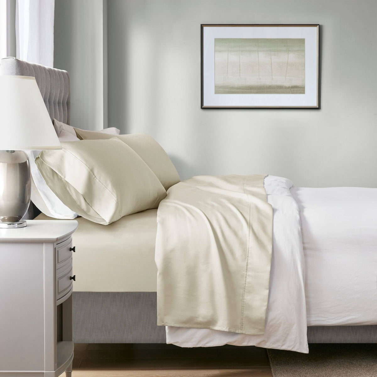 1000 Thread Count 4 Piece Sheet Set - Cal King - Ivory T2535