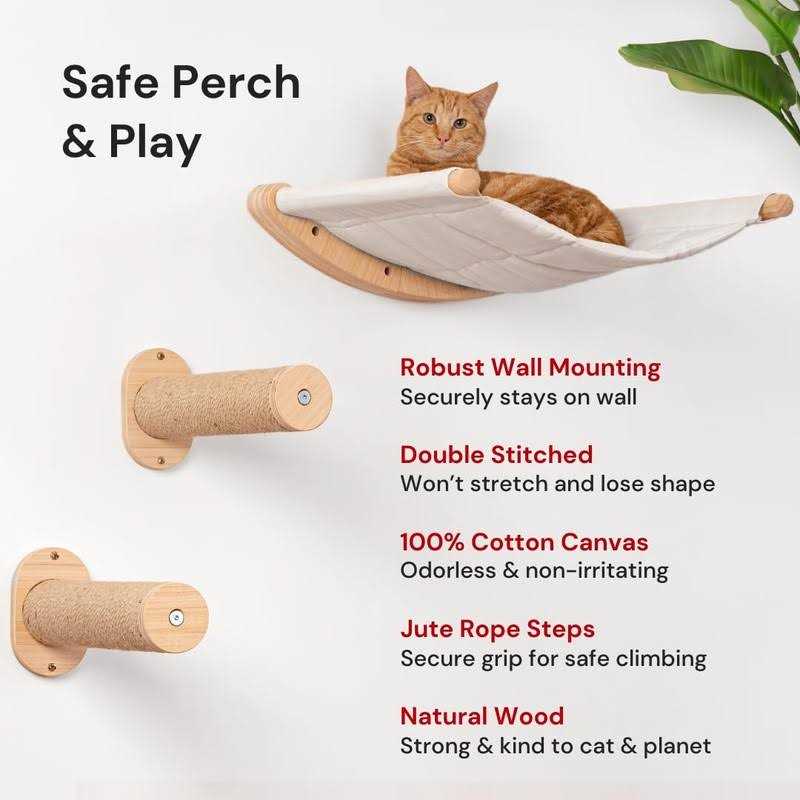 Wall Mounted Cat Hammock with Two Steps Q2052
