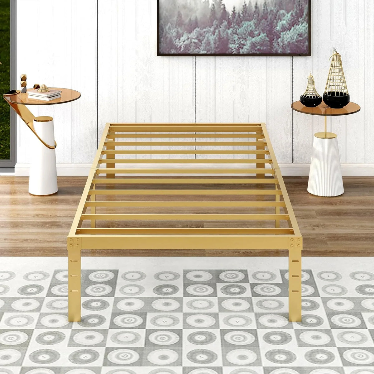 Twin Size 14 Inch Metal Platform Bed Frame H171