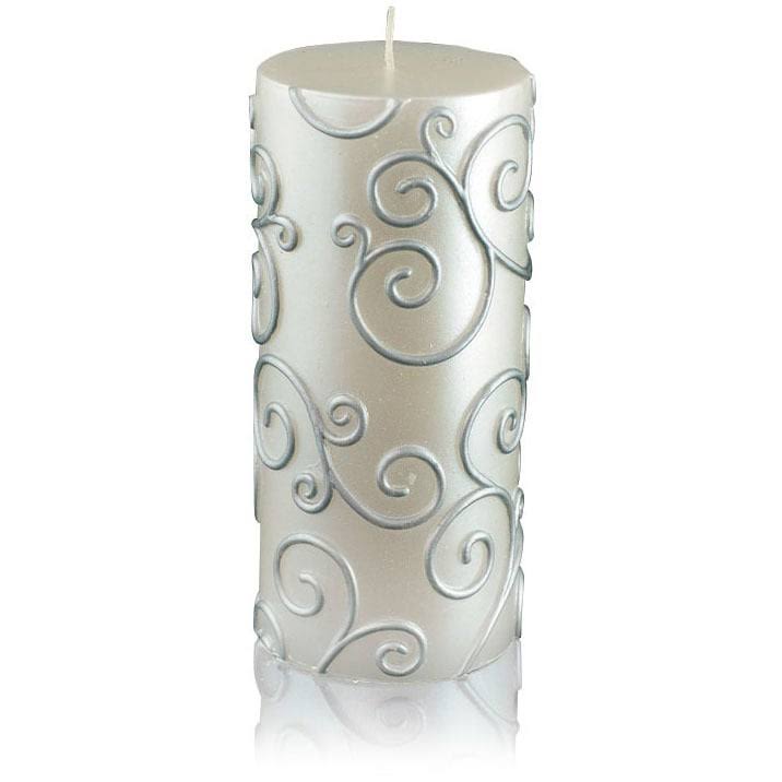 Purple Scroll Pillar Candle 12Pcs L18396