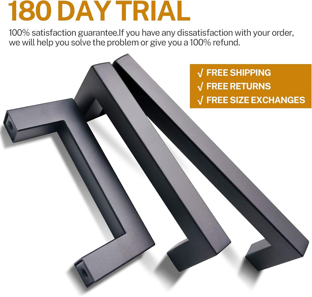 25 Pack 3 Inch Matte Black Square Cabinet Pulls D326780
