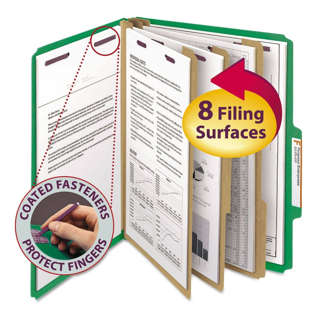 Green 8-Section Classification Folder A3305
