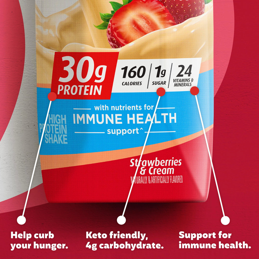 Strawberries & Cream Protein Shake, 30g Protein, 11 fl oz, 4 Ct Q27511