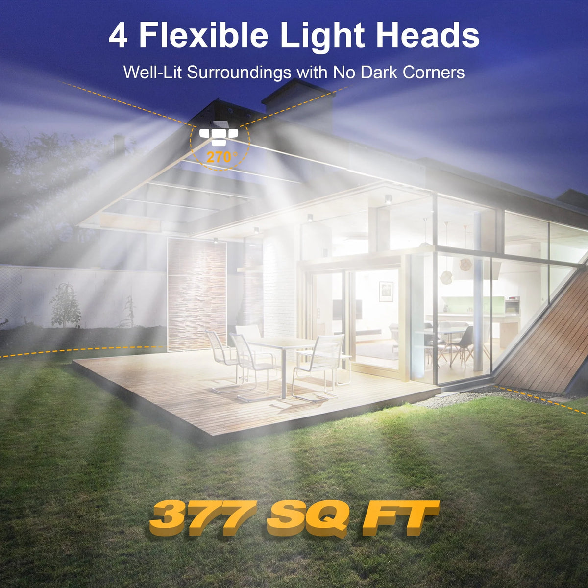 Solar Lights Outdoor 304LED 2500LM Motion Sensor IP65 Waterproof 2Pack Q218