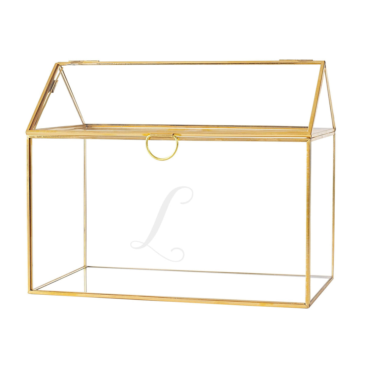 Gold Wedding Glass Terrarium Card Holder Y908991