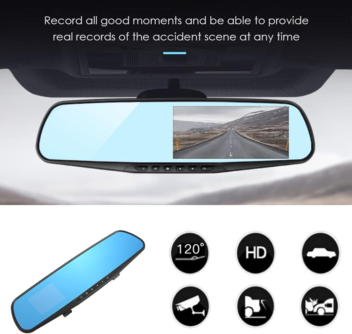 1080P Full HD Dual Camera Dash Cam 170 Wide Angle E1730