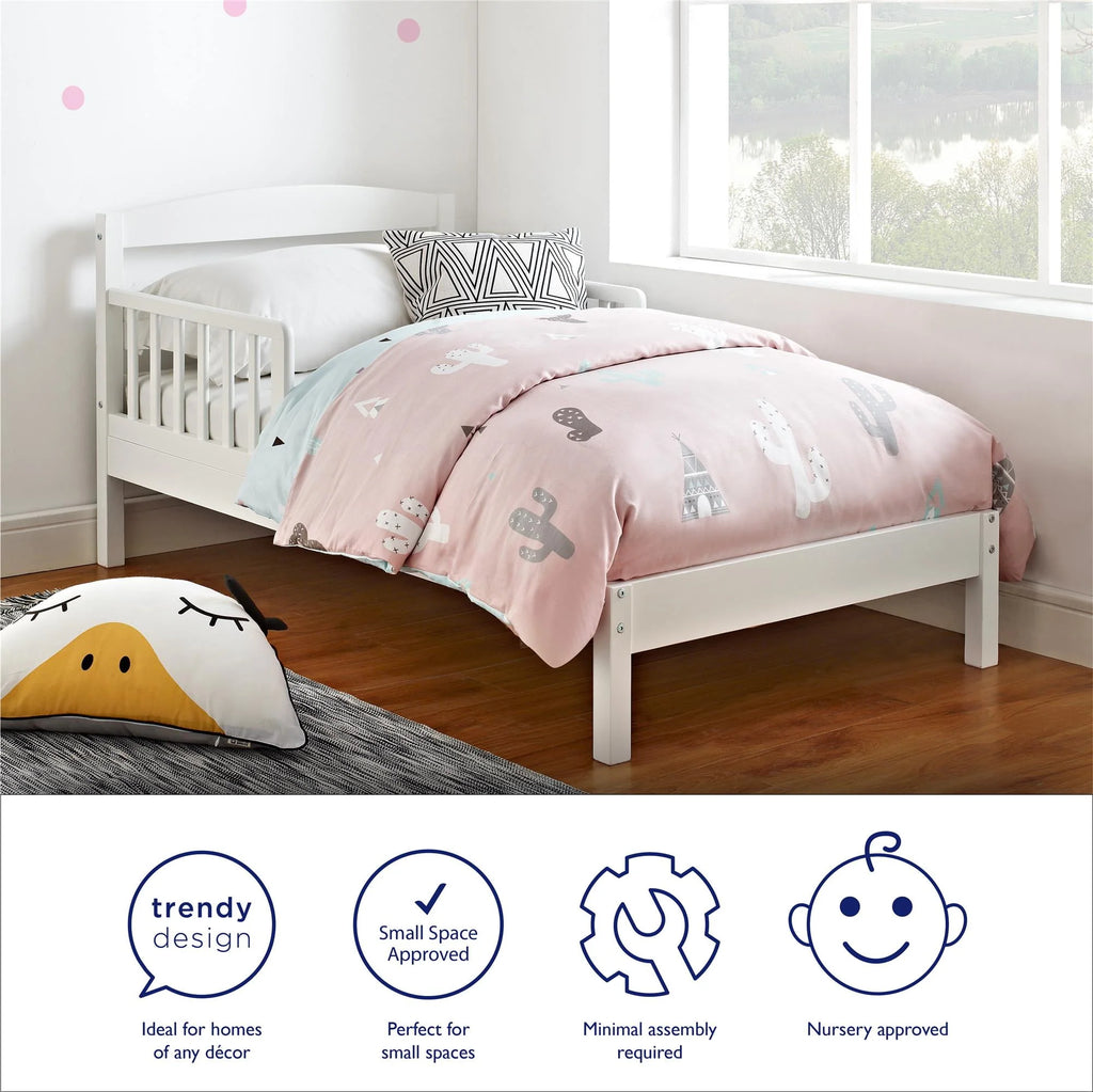 Wood Toddler Bed with Safety Guardrails K975718