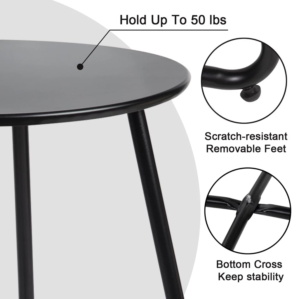Metal Round End Table, Anti-Rust Waterproof Side Table X556366