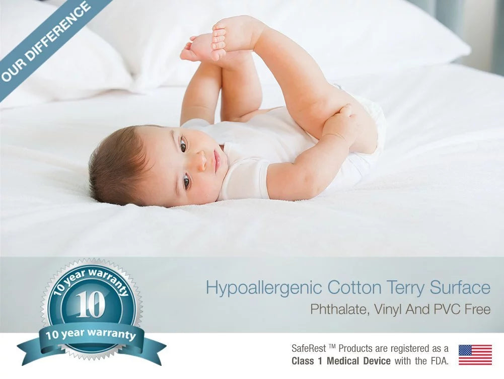 Waterproof Cotton Terry Queen Mattress Encasement Y6705