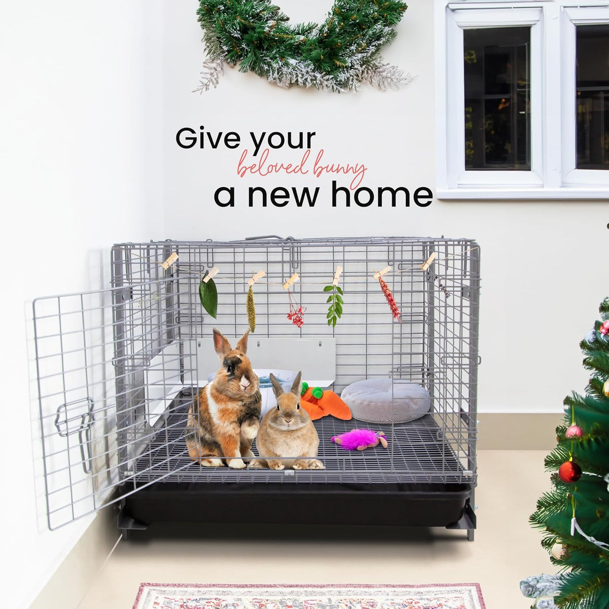24-inch Rabbit Cage with Tray H94525