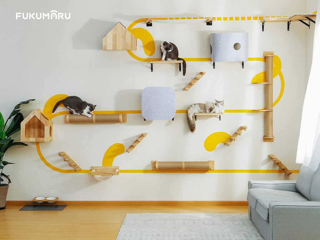 Wall Mounted 36 Inch Rubber Wood Cat Scratching Post M62215