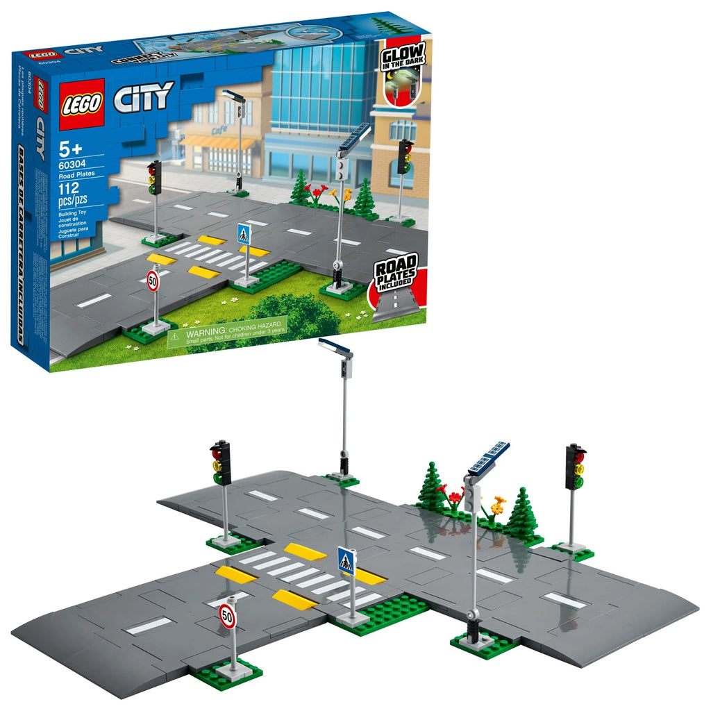 Road Plates Building Toy Set with Traffic Lights and Trees S739486