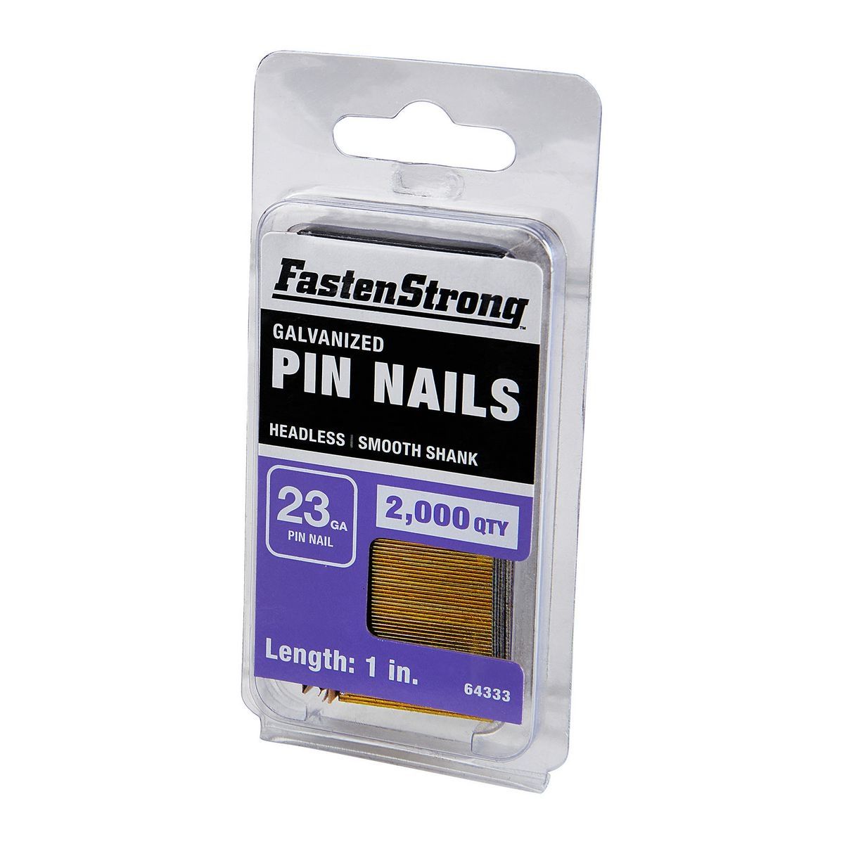 1 in. 23 GA Galvanized Pin Nails, 2000 Piece K94417