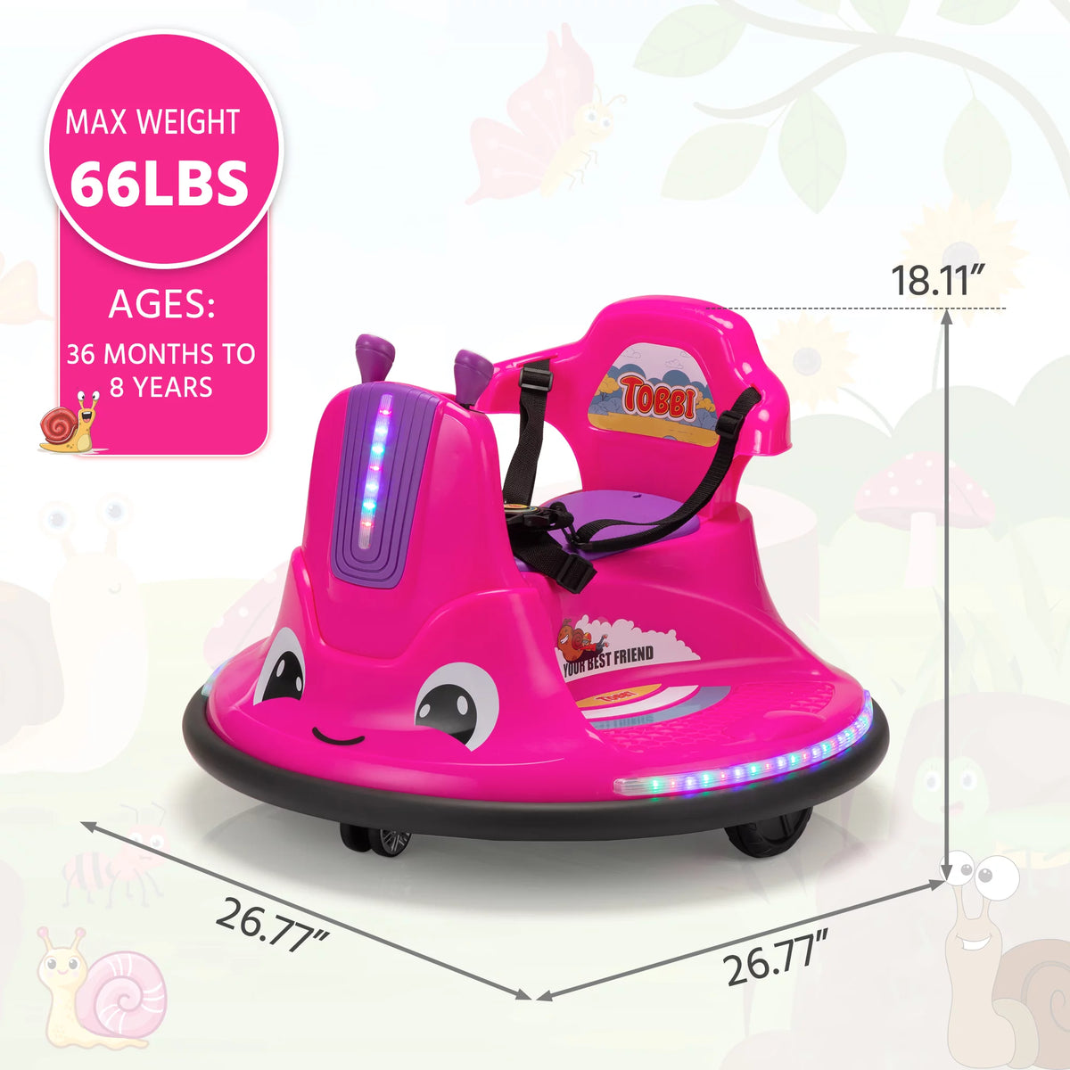 12V Kids Bumper Car with Remote Control LED Lights P60795