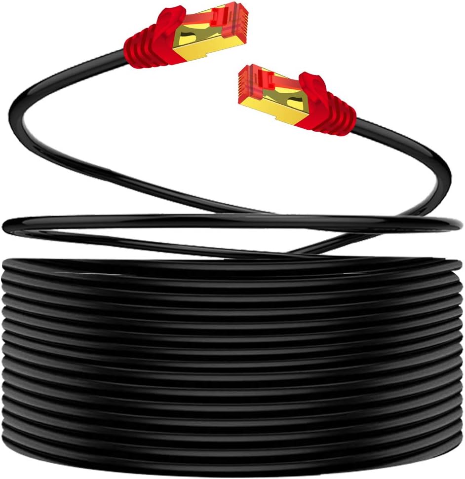 Cat7 Ethernet Cable 250 ft 26AWG Heavy-Duty STP Waterproof Direct Burial C29079