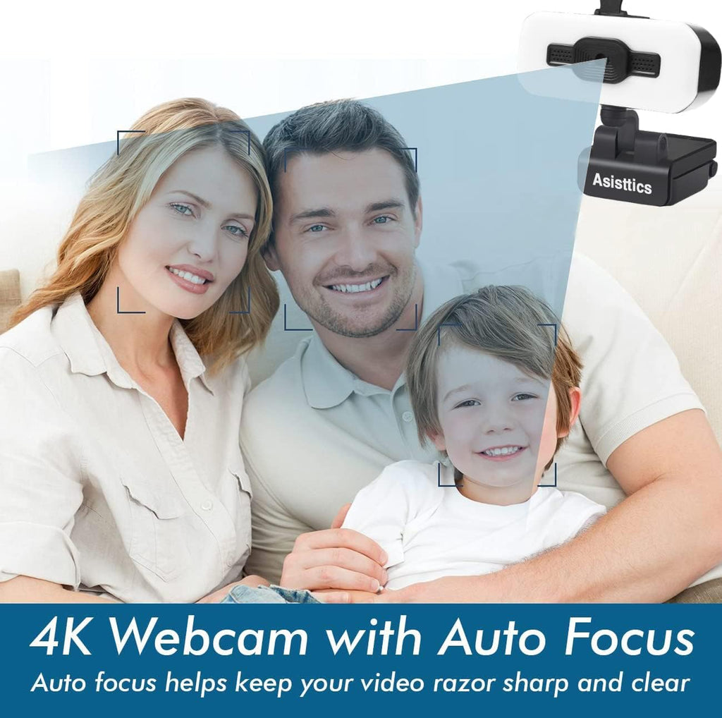 4K Webcam with Microphone and Ring Light A492803