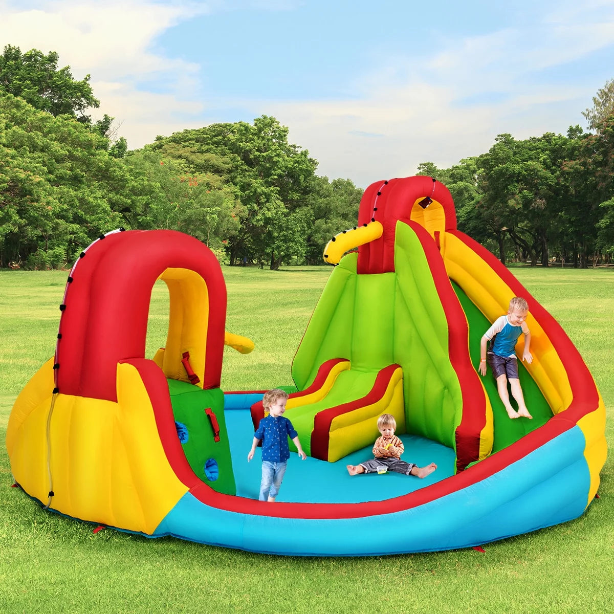 Kids Inflatable Water Slide Park with Splash Pool J125