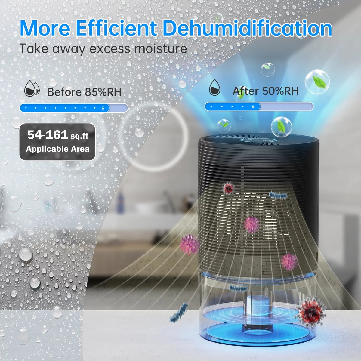 Small Dehumidifier 27oz with Auto-off Black P75285