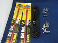 2 4ft Red CB Antennas with Dual Coax, Brackets & Studs U18261