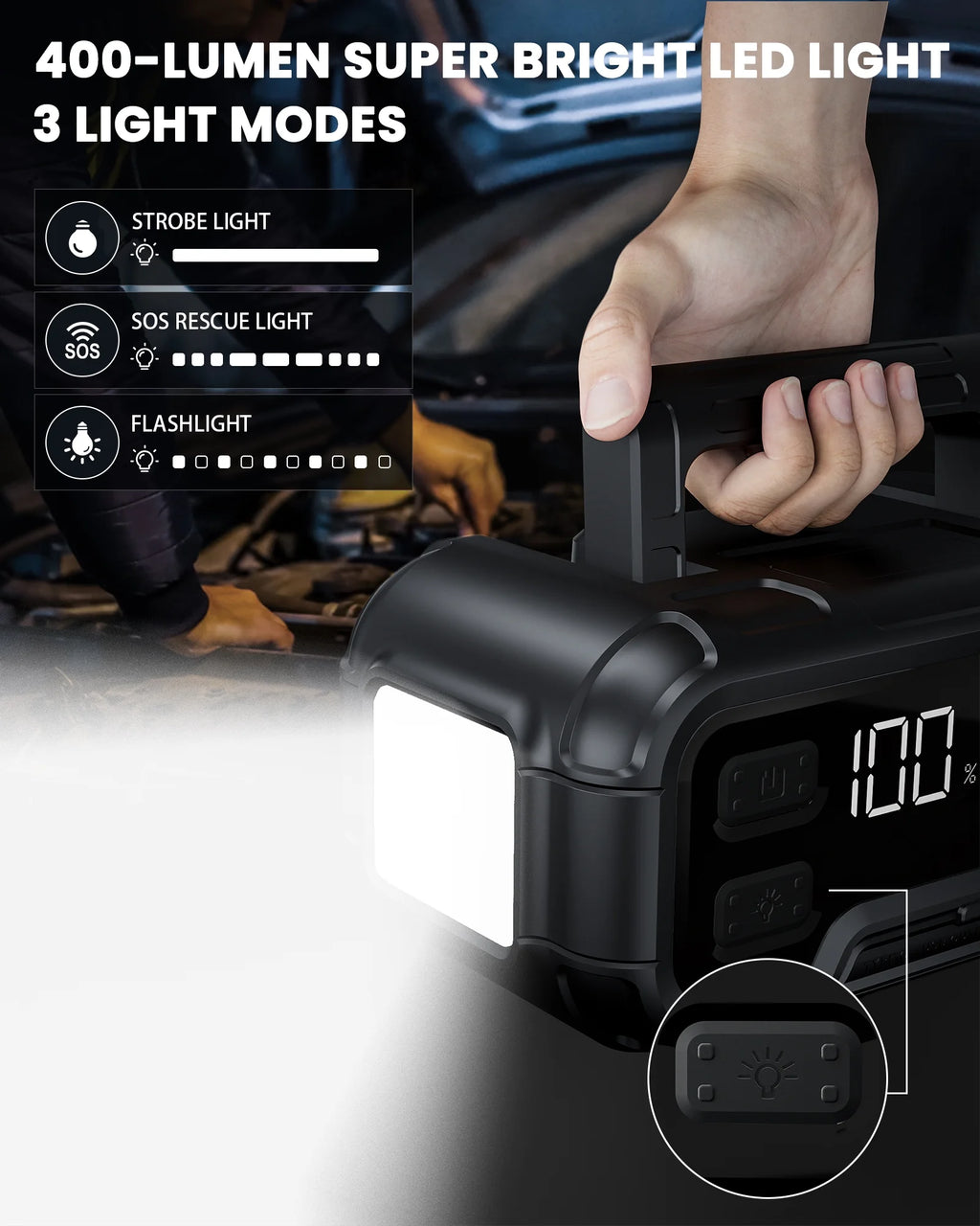 32000mAh 12V Battery Jump Starter with LED Display V33220