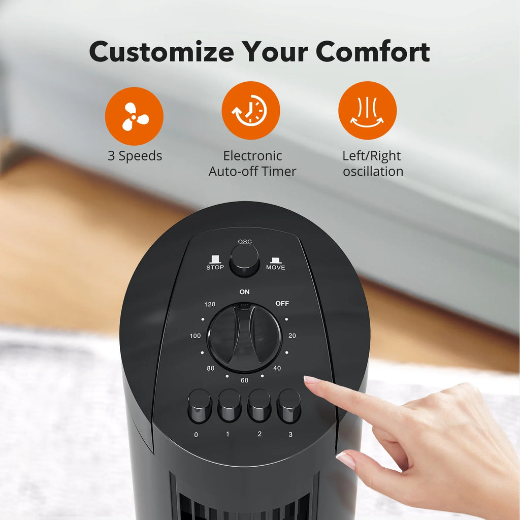 36" Oscillating Tower Fan, 3 Speeds, Timer O1908