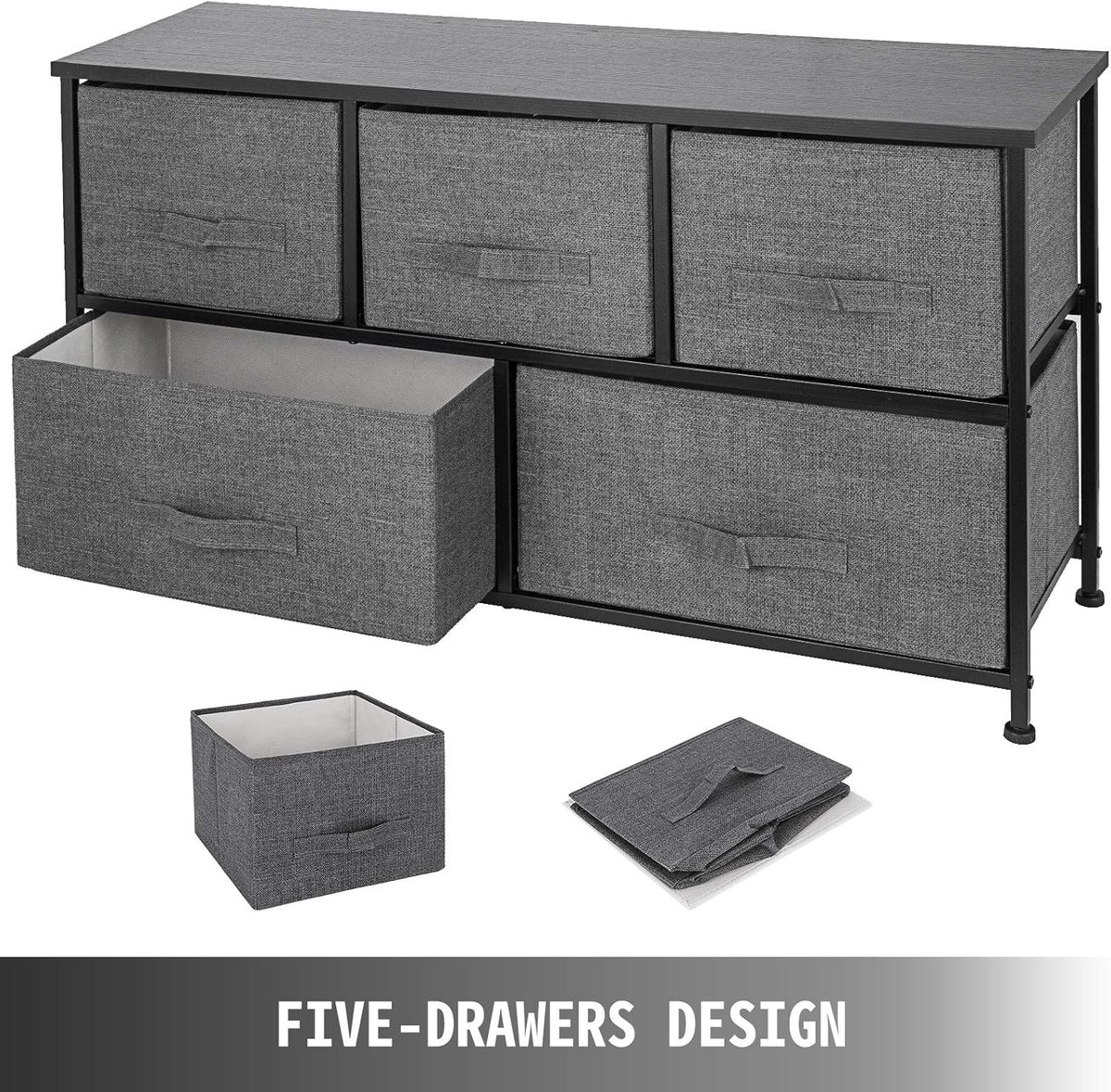 5 Drawer Steel Frame Fabric Storage Organizer Q4253