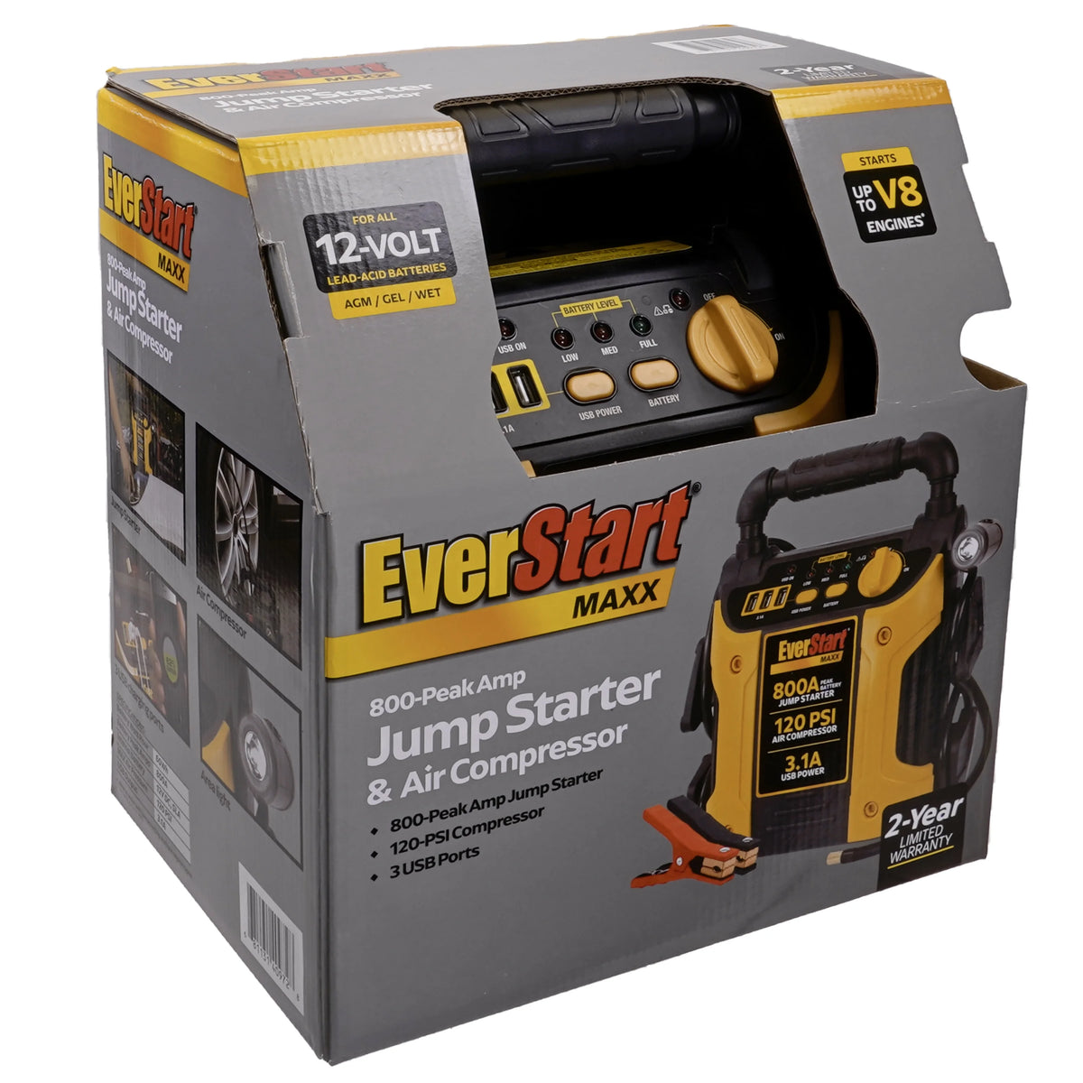 800 Peak Amp Jump Starter with 120 PSI Compressor X13226