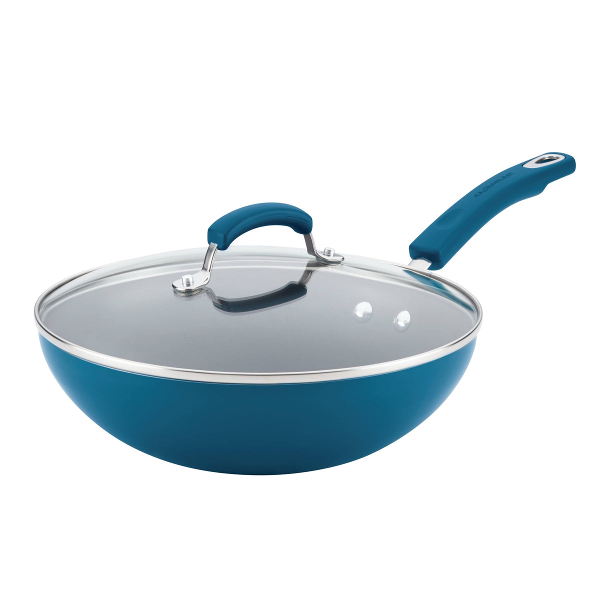 11" Aluminum Nonstick Stir Fry Pan with Glass Lid O7904