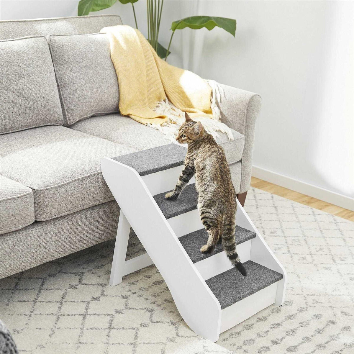 Foldable Wood Carpeted Pet Stairs R253295