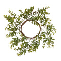 Set of 4 Green Leaf Succulent Candle Ring S858371