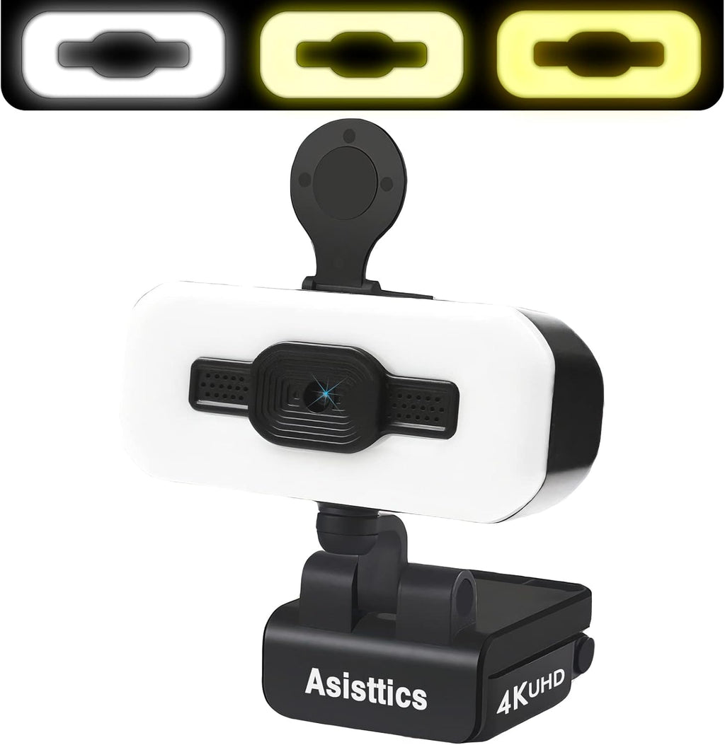 4K Webcam with Microphone and Ring Light A492803