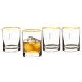 Set of 4 Gold Rim Whiskey Glasses A5706