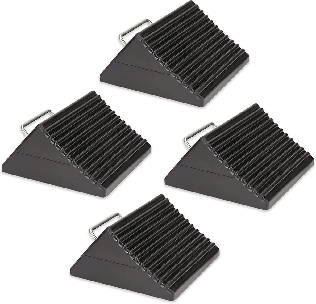 Set of 4 Heavy Duty Nylon Rubber Wheel Chocks B5473