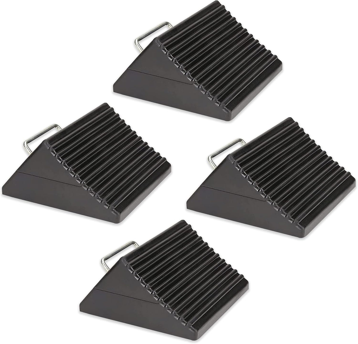 Set of 4 Heavy Duty Nylon Rubber Wheel Chocks B5473