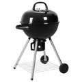 29” Black Outdoor Charcoal Grill with Side Shelf and Wheels L98071
