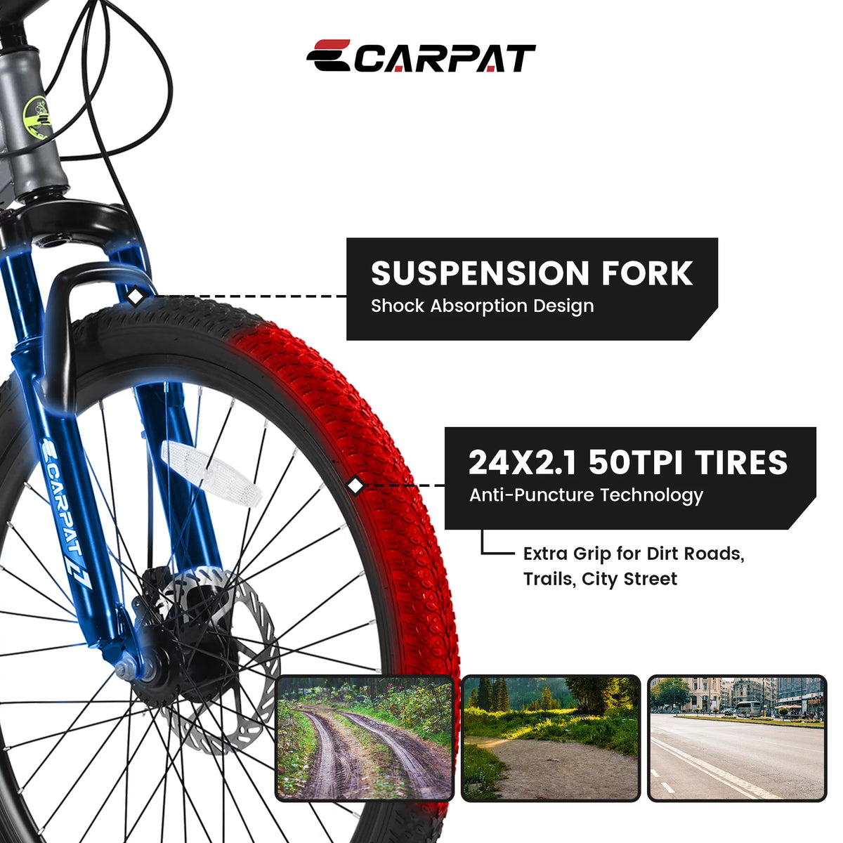 24 inch Kids Mountain Bike with Disc Brakes 21 Speed G27039