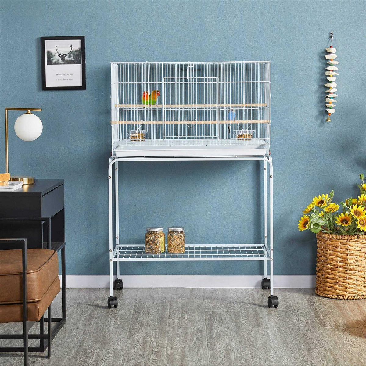 47 Bird Cage with Slide-Out Tray and Rolling Stand W748502