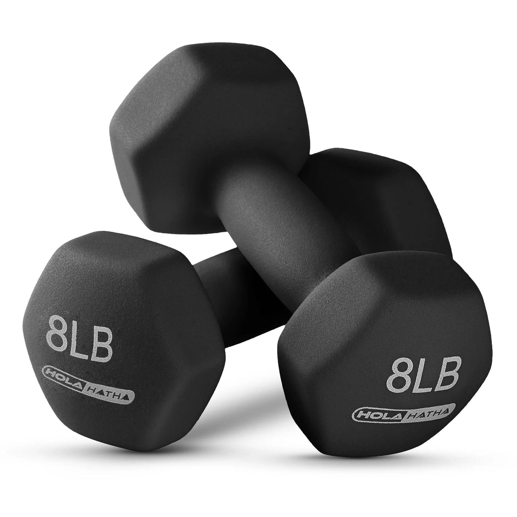 3, 5, and 8 Pound Dumbbell Hand Weight Set with Storage Rack H19254